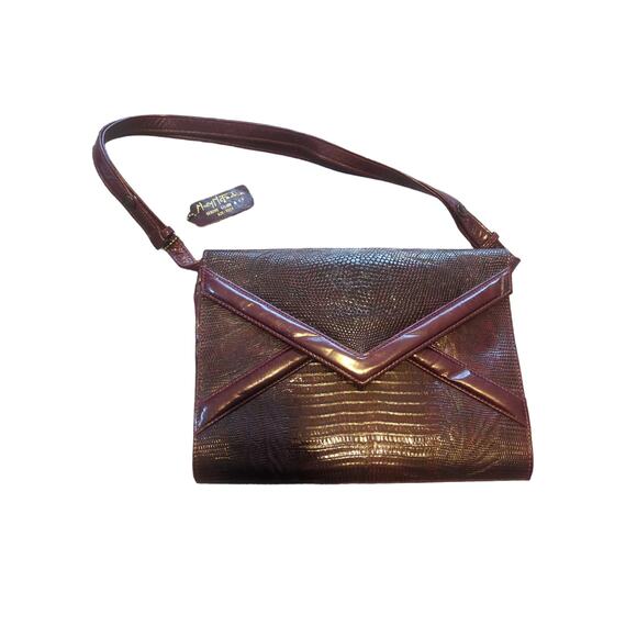 Mary McFadden Handbags - Vintage McFadden Lizard Embossed Envelope Clutch Purse